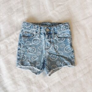 Old Navy Toddler Girl Smiley Face Print Jean Shorts